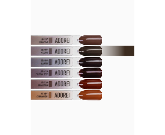 ADORE. Gel Polish, #497, Clove, 12 ml. Гель-лак, класичний коричневий #4