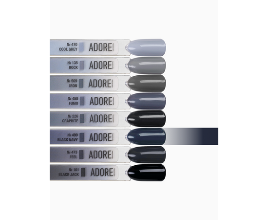 ADORE. Gel Polish, #499, Black navy, 12 ml. Гель-лак, синьо-чорний #4