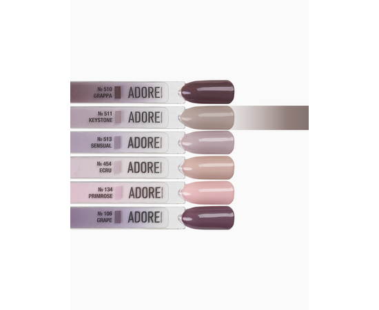 ADORE. Gel Polish, #511, Keystone, 12 ml. Гель-лак, сіро-ліловий темний #4