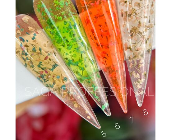 SAGA. Flower Gel, 5 ml, #05. Гель з сухоцвітами #5