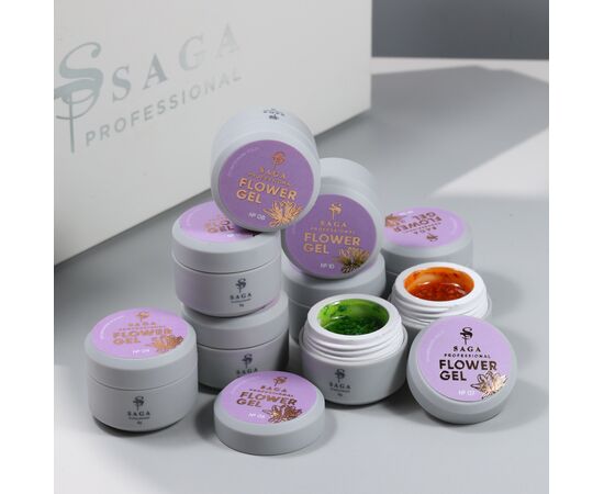 SAGA. Flower Gel, 5 ml, #12. Гель з сухоцвітами #4