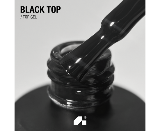 ADORE. Black Top coat, 15 ml. Вітражний топ, чорний #2