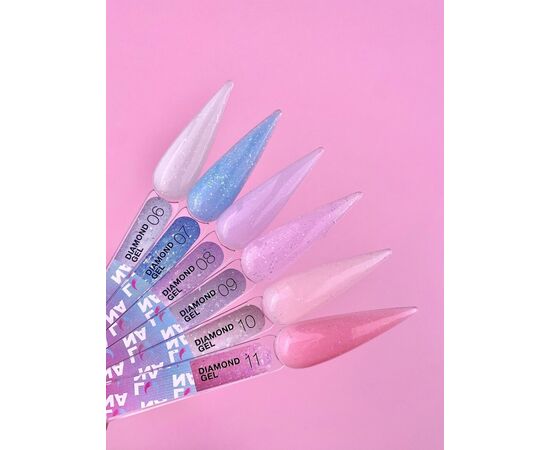 УЦІНКА / LUNAmoon. Diamond Builder Gel #9, 15 ml, гель для нарощування з блискітками #3