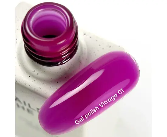 NOTD. Gel Polish Vitrage #01, 10 ml. Вітражний гель-лак, яскраво-рожевий (малиновий) #4