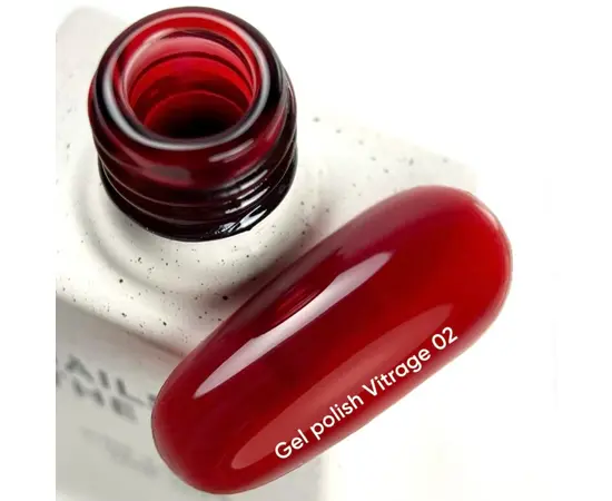 NOTD. Gel Polish Vitrage #02, 10 ml. Вітражний гель-лак, насичено-червоний #4