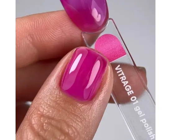 NOTD. Gel Polish Vitrage #01, 10 ml. Вітражний гель-лак, яскраво-рожевий (малиновий) #5