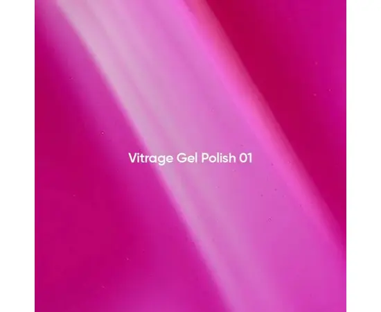 NOTD. Gel Polish Vitrage #01, 10 ml. Вітражний гель-лак, яскраво-рожевий (малиновий) #2