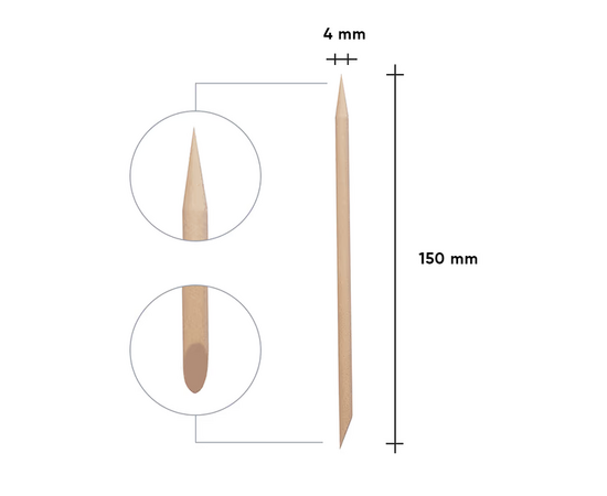 STALEKS. 100 pcs Orange Wood Sticks, 150 mm, Набір 100 шт Апельсинові палички #5
