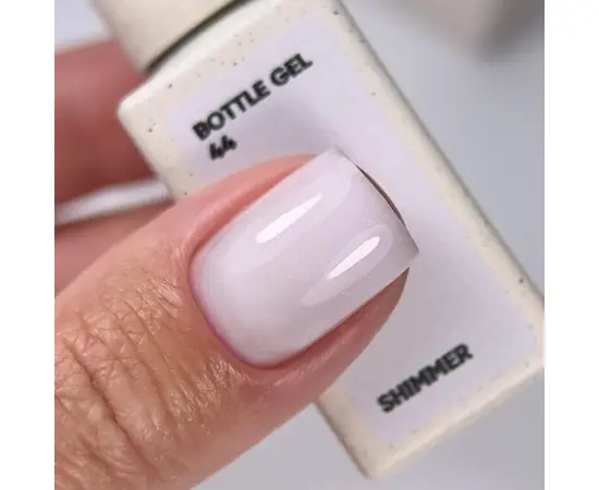 NOTD. Bottle Gel, shimmer, #44, 10 ml, надміцний гель для укріплення нігтів, білий зі сріблястим шиммером #4
