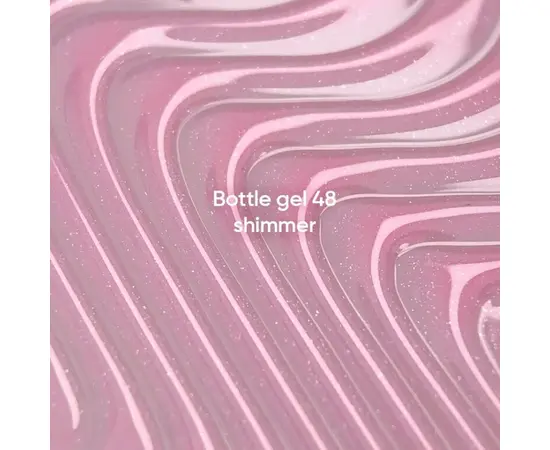 NOTD. Bottle Gel, shimmer, #48, 10 ml, надміцний гель для укріплення нігтів, рожевий зі сріблястим шиммером #2