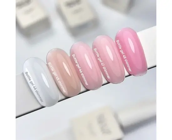 NOTD. Bottle Gel, shimmer, #48, 10 ml, надміцний гель для укріплення нігтів, рожевий зі сріблястим шиммером #5