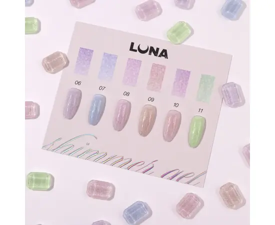LUNAmoon. Shimmer Gel #11, 15 ml, безкислотний моделюючий гель, з шимером #5