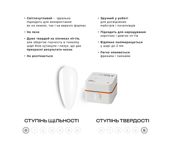 GÉMELY (ex GA&MA). Power builder gel #1, Clear, 15 ml, твердий гель, прозорий #7
