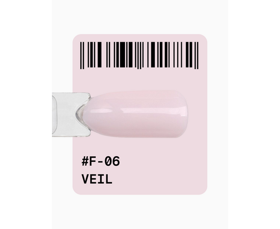 ADORE. French Gel Polish, #F-06, Veil, 12 ml. Гель-лак, прохолодний рожевий #3