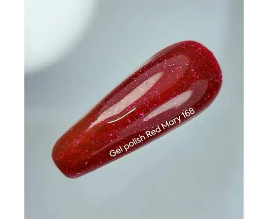 NOTN. Gel polish, Red Mary, #168, 10 ml. Гель-лак світловідбиваючий, червоний #3