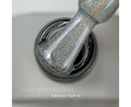 SAGA. Top CRUSH, #03, 10 ml. Голографічний прозорий топ #2
