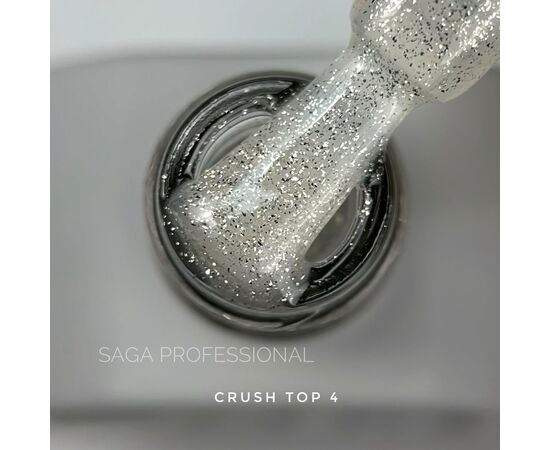 SAGA. Top CRUSH, #04, 10 ml. Прозорий топ зі срібними блискітками #2