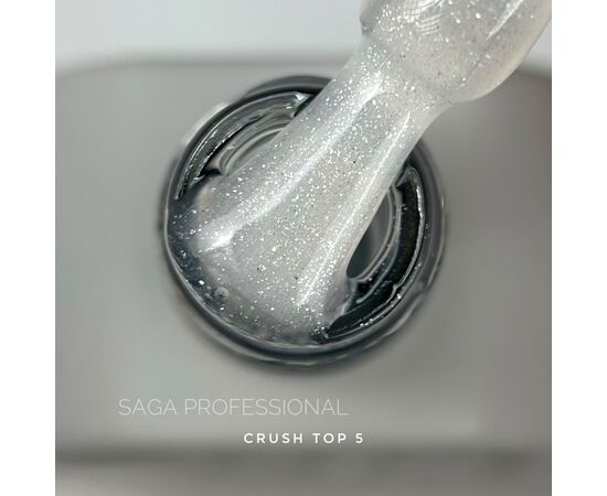 SAGA. Top CRUSH, #05, 10 ml. Прозорий топ зі срібними шимером #2