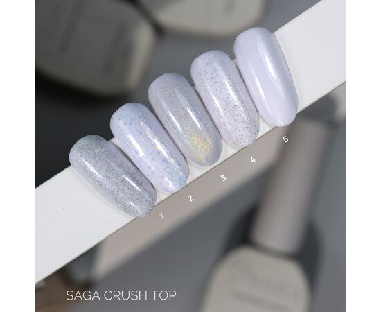 SAGA. Top CRUSH, #05, 10 ml. Прозорий топ зі срібними шимером #4