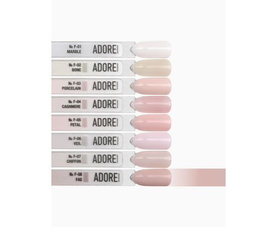 ADORE. French Gel Polish, #F-08, Nude, 12 ml. Гель-лак, нюд #5
