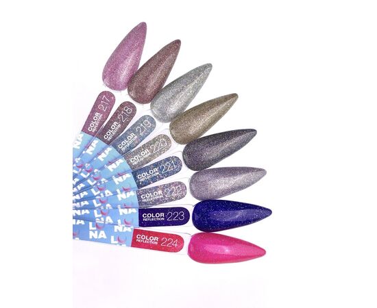 УЦІНКА / LUNAmoon. Reflection Gel Polish #218, 13 ml, світловідбиваючий гель-лак #7