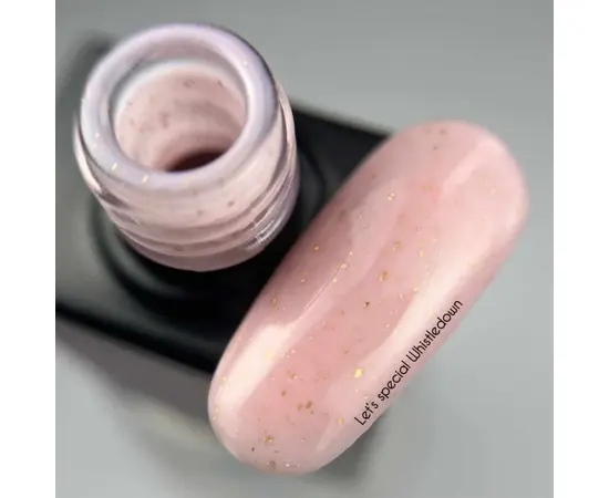 NOTD. Гель-лак Let's special Whistledown, 10 ml, рожевий із золотою поталлю #2