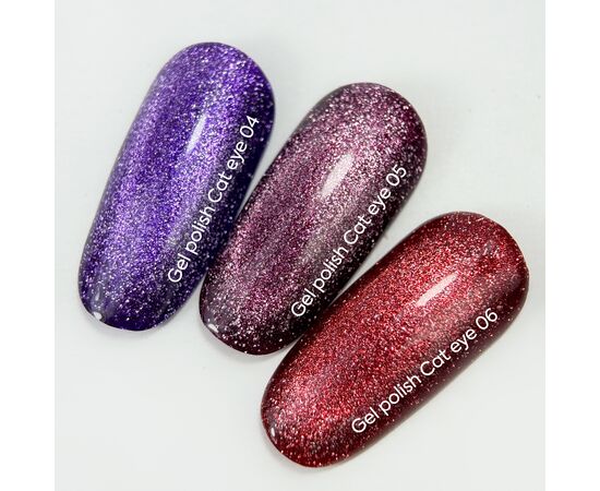 УЦІНКА / NOTD. Gel Polish "Cat eye" #05, 6 ml, гель-лак "котяче око" темно-рожевий з поталлю #3