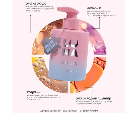 LUNAmoon. Body Lotion, Blue Berry, 300 ml. Лосьйон для тіла з ароматом лохини #3