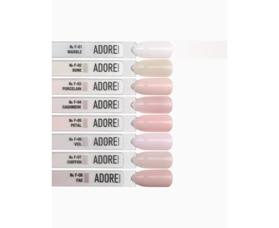 ADORE. French Gel Polish, #F-01, Marble, 12 ml. Гель-лак, мармуровий #5