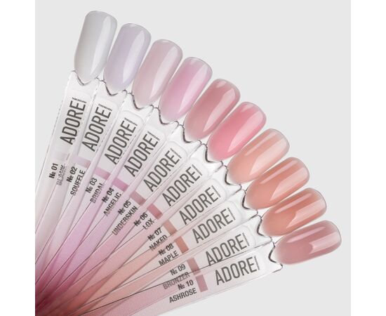 УЦІНКА / ADORE. Cover Gel, 30 g, #02, Souffle. Напівпрозорий гель для нарощування, молочнo-рожевий #4