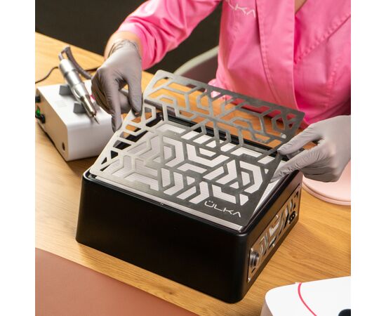 Desktop Nail dust Collector "Ülka Premium Black", Витяжка настільна з регулятором, чорна (під замовлення) #8