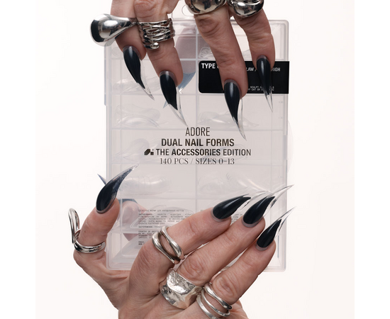 ADORE. Dual nail forms Type 8, Cat's claw Mini, Extra high, 120 pcs. Верхні форми, короткі котячі кігті #2
