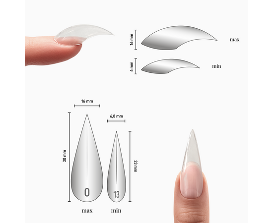 ADORE. Dual nail forms Type 8, Cat's claw Mini, Extra high, 120 pcs. Верхні форми, короткі котячі кігті #3