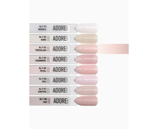 ADORE. French Gel Polish, #F-03, Porcelain beige, 12 ml. Гель-лак, фарфорово-бежевый #5