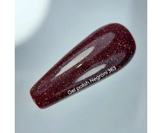 NOTD. Gel polish, Negroni, #363. Гель-лак светоотражающий, темно-бордовый #2