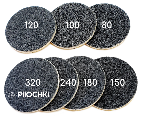 The Pilochki Набір 50 шт, Змінні бафи 150 грит для диска Ø 21 mm, чорні #2