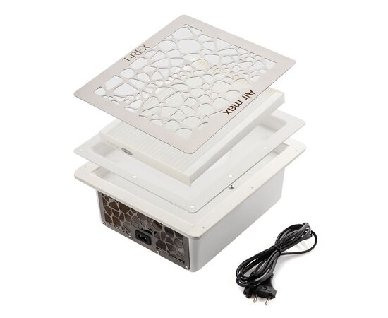 Built-in Nail dust Collector 110 V "Air Max T-REX", Витяжка вбудована 110 В, з регулятором потужності, решітка "сіра сталь" (під замовдення) #2