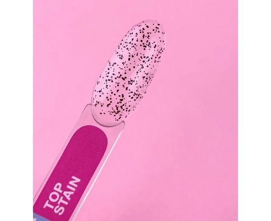 УЦІНКА / LUNAmoon. Stain Top Coat, 13 ml, топ з чорними часточками #4