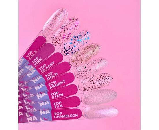 УЦІНКА / LUNAmoon. Stain Top Coat, 13 ml, топ з чорними часточками #5