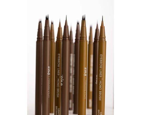 ZOLA x Makarevich. Eyebrow Liner, Mono Brush, Light Brown. Лайнер для брів з моно-пензлем, світло-коричневий #5