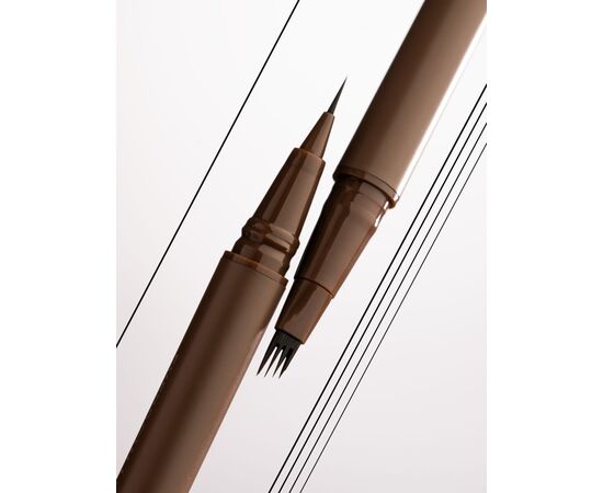 ZOLA x Makarevich. Eyebrow Liner, Quard Brush, Brown. Лайнер для брів з квадро-пензлем, коричневий #3