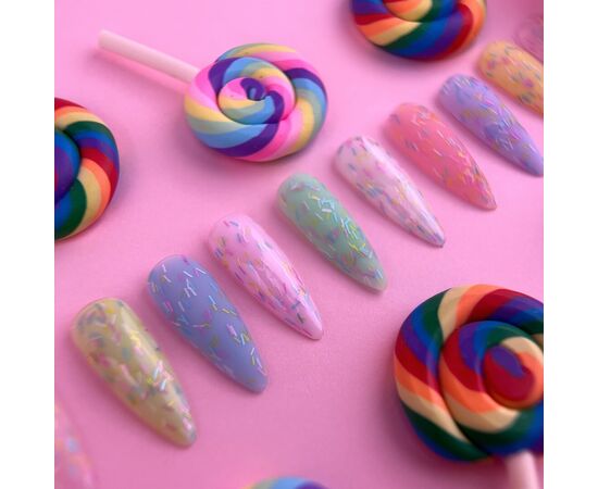 УЦІНКА / LUNAmoon. Ice Cream Matte Top Coat, 13 ml, топ матовий з кольоровою посипкою #3