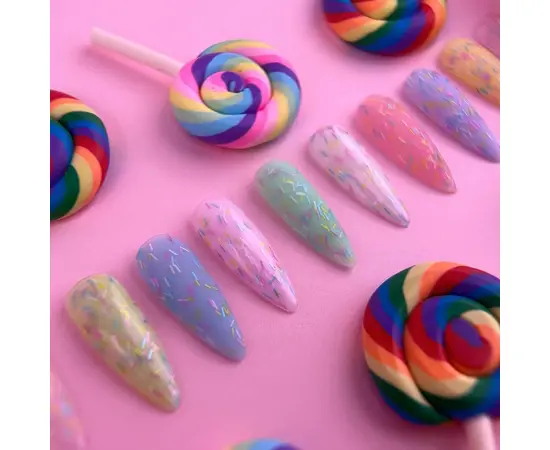 УЦІНКА / LUNAmoon. Ice Cream Top Coat, 13 ml, топ глянцевий з кольоровою посипкою #3