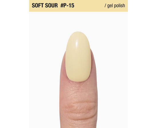 ADORE. Pastel Gel Polish, #P-15, Soft yellow, 8 ml. Gel Polish, pastel yellow #3
