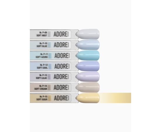 ADORE. Pastel Gel Polish, #P-15, Soft yellow, 8 ml. Gel Polish, pastel yellow #4