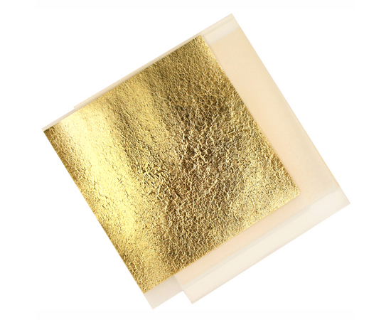 Поталь кольорова в листах (фольга для декорування), золота, 14*14 см, 10 шт #2