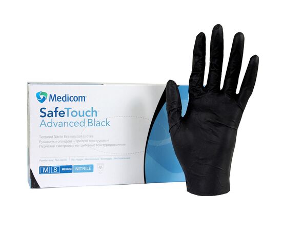 Medicom Safe Touch Advanced Extened, Рукавички нітрилові, М, 100 шт, чорні #1