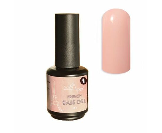 NAILAPEX French Base #1, 15 ml, універсальний рожево-бежевий нюд #1