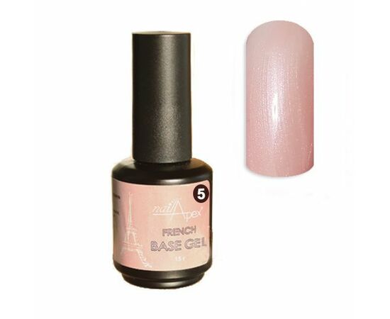 NAILAPEX French Base #5, 15 ml, нюдово-рожева з рожевим перламутром #1