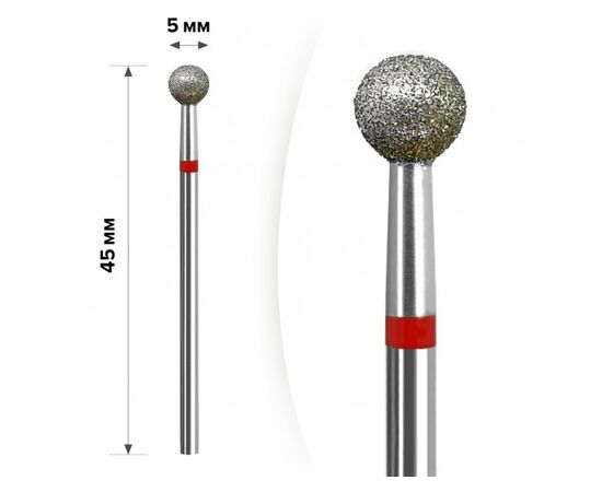 Фреза алмазна "КУЛЯ" червона, Ø 5 mm #2